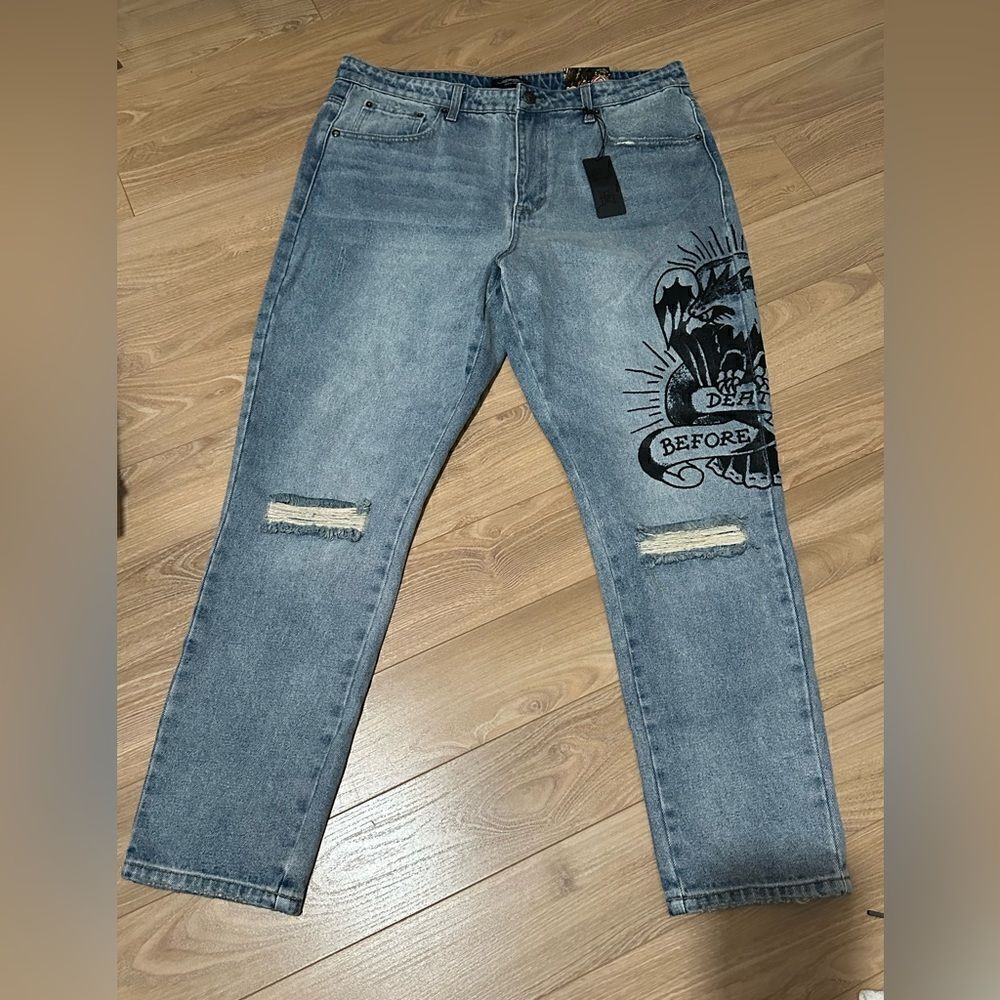 Ed Hardy slim taper blue Jean!‎